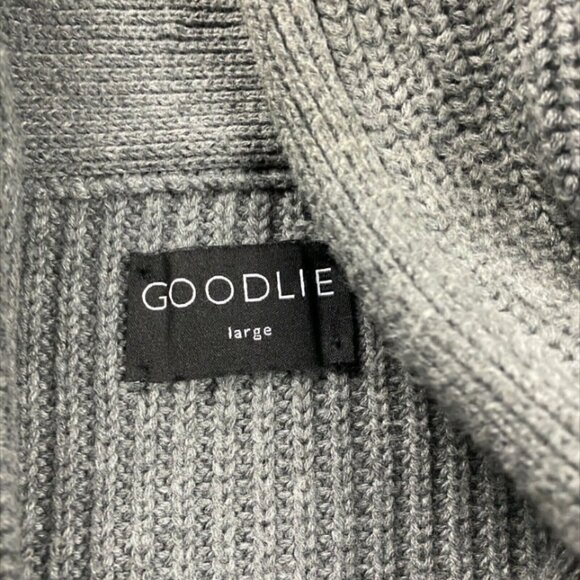 Goodlife Cardigan Men's Large Gray Knit Sweater Heavyweight 100% Cotton - Picture 6 of 11
